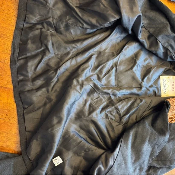 Todd Oldham vintage Black Jacket with brown Beaded Swirls medium collectable - Picture 9 of 16
